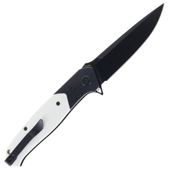 Bestech Swordfish Folding Knife Black/White G10 Handle 14C28N Plain Black Blade BG62A
