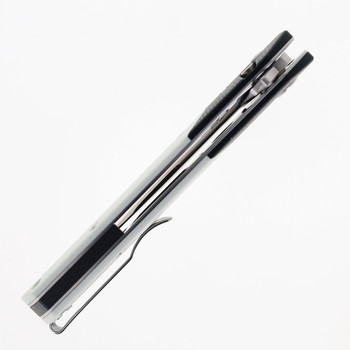 Bestech Swordfish Folding Knife Black/White G10 Handle 14C28N Plain Edge Satin Finish BG62B