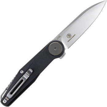 Defcon JK Series Button Lock Folding Knife Black G10 Handle 14C28N Plain Edge TF6010BK