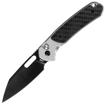 CJRB Perfect Pyrite Folding Knife Black Carbon Fiber Handle AR-RPM9 Plain Black Blade J1925A1-BCF