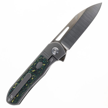 Tuya Mutt Folding Knife B-Green/Yellow Carbon Fiber Handle S90V Plain Edge Limited Edition 1719B
