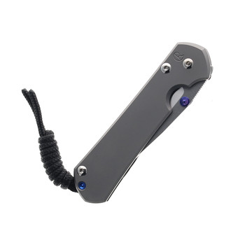 Left Handed - Chris Reeve Small Sebenza Glass Blasted Titanium Handle Polished Drop Point Magnacut Blade S31-1017