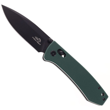 FREE TIGER FOLDING KNIFE GREEN G10 HANDLE BLACK BLADE D2 PLAIN