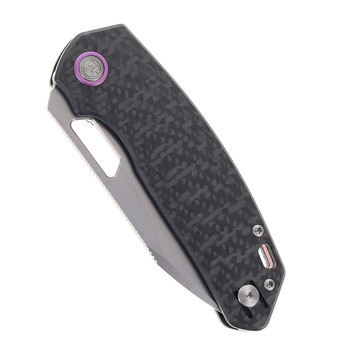 Divo Knives Growler V2 Pocket  Knife Carbon Fiber Handle Bead Blast 154CM Plain Edge