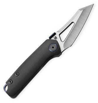 Cavol Denka Linerlock Folding Knife Black Titanium Handle M390 Plain Edge Satin Finish CVLC02DS