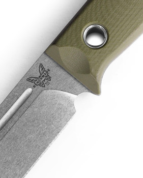Benchmade Bushcrafter Fixed Blade Knife OD Green G10 Handle S30V Drop Point Plain Edge 163-1