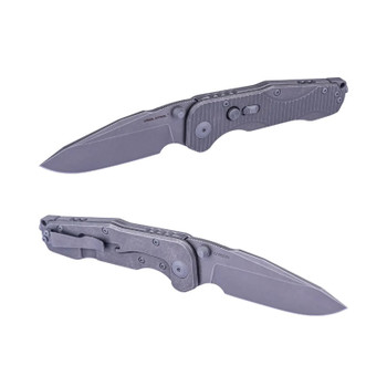 Real Steel Evolution  Frame Lock Folding Knife Gray Titanium Handle S35VN Drop Point Plain Edge 9911