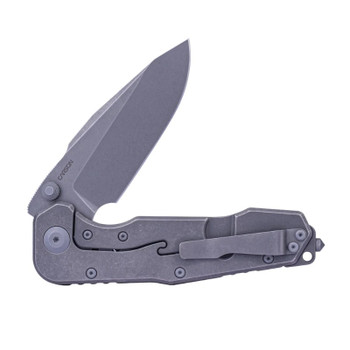 Real Steel Evolution  Frame Lock Folding Knife Gray Titanium Handle S35VN Drop Point Plain Edge 9911