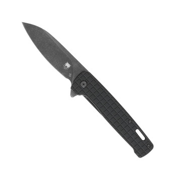 CobraTec Black Rhino Folding Knife Black Aluminum Handle D2 Plain Edge Black Stonewash Finish CTBLKRHINO