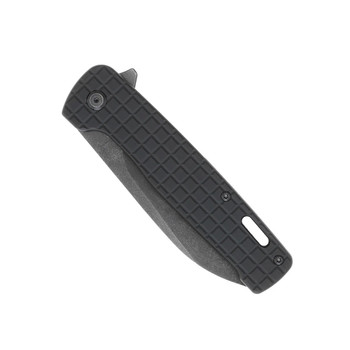 CobraTec Black Rhino Folding Knife Black Aluminum Handle D2 Plain Edge Black Stonewash Finish CTBLKRHINO