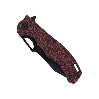 CobraTec Nighthawk Folding Knife Red/Black G10 Handle D2 Plain Black Blade CTNHK