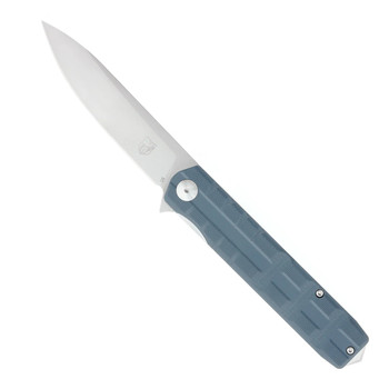 CobraTec Large Kuzio Folding Knife Blue/Grey G10 Handle D2 Plain Edge Stonewash Finish CTKUZIOGRYDNS