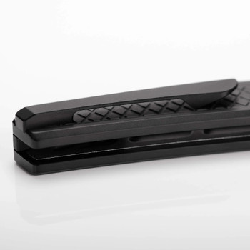 Vosteed Psyop Folding Knife Black Titanium Handle Elmax Drop Point Plain Edge Black Stonewash Finish A2201