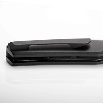 Vosteed Psyop Folding Knife Black Titanium Handle Elmax Drop Point Plain Edge Black Stonewash Finish A2203