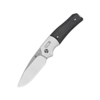 QSP Vault GlydeLock Folding Knife Black Micarta Handle 14C28N Plain Edge Satin Finish QS157-A1