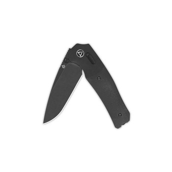 QSP Vault GlydeLock Folding Knife Black Micarta Handle 14C28N Plain Black Blade QS157-A2