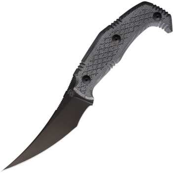 Bastinelli Creations Yummy Fixed Blade Knife Black Canvas Micarta Handle M390 Plain Black Blade BAS260