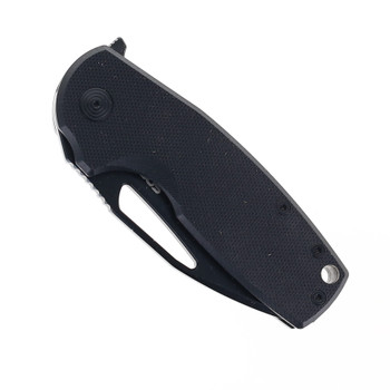 SOG Stout FLK Blackout Folding Knife Black G10 Handle D2 Clip Point Plain Black Blade 14-03-02-57