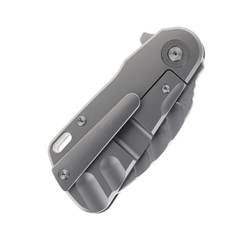 Two Sun Folding Knife Titanium/Carbon Fiber Handle M390 Plain Edge TS512-M390-CF-Sand