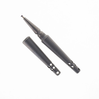 Two Sun Lock Key Ring Necklace Pen Titanium Body Black Ink PEN-15