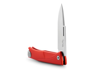 LionSteel Thrill Integral Slip Joint Folding Knife Red Aluminum Handle M390 Plain Edge Satin Finish LSTL-ARS