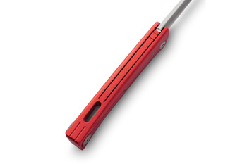 LionSteel Thrill Integral Slip Joint Folding Knife Red Aluminum Handle M390 Plain Edge Satin Finish LSTL-ARS