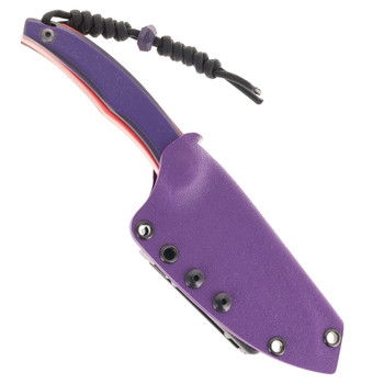 Max Tkachuk Custom Beshket Sheepsfoot Flat Grind Fixed Blade Knife Violet/Red Micarta Jolly Roger Finish Max Tkachuk Custom Beshket Sheepsfoot Flat Grind Fixed Blade Knife Violet/Red Micarta Jolly Roger Finish