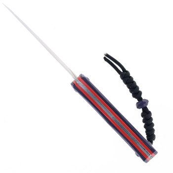 Max Tkachuk Custom Beshket Sheepsfoot Flat Grind Fixed Blade Knife Violet/Red Micarta Jolly Roger Finish Max Tkachuk Custom Beshket Sheepsfoot Flat Grind Fixed Blade Knife Violet/Red Micarta Jolly Roger Finish