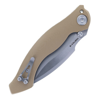 Maxace Vortex-S Folding Knife Brown Micarta Handle SLD-magic Plain Edge M26C