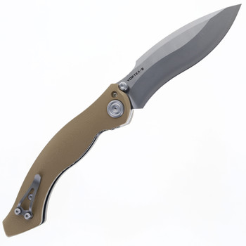 Maxace Vortex-S Folding Knife Brown Micarta Handle SLD-magic Plain Edge M26C