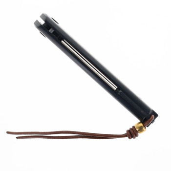 Petrified Fish Folding Knife Black G10 Handle 12C27 Plain Black Blade 719-DDW