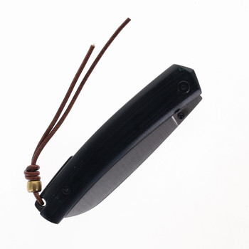 Petrified Fish Folding Knife Black G10 Handle 12C27N Plain Edge Satin Finish 719-DS