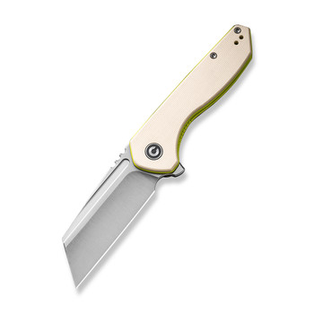 Civivi ExOne Folding Knife Off White G10 Handle Nitro-V Reverse Tanto Plain Edge Satin Finish C23036-2