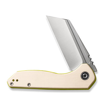 Civivi ExOne Folding Knife Off White G10 Handle Nitro-V Reverse Tanto Plain Edge Satin Finish C23036-2