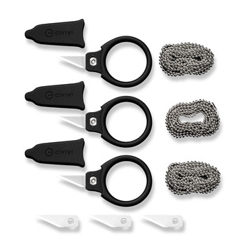 Civivi Quick Snip Fixed Blade Knife Black ABS With Rubber Handle 6Cr13 Plain Edge C22022A-2 Civivi Quick Snip Fixed Blade Knife Black ABS With Rubber Handle 6Cr13 Plain Edge C22022A-2