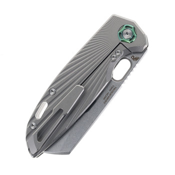 Two Sun Folding Knife Line Sandwashed Titanium Handle 14C28N Plain Edge TS450