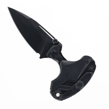 Rike Knife Alkaid Folding Knife Black Titanium Handle M390 Plain Edge
