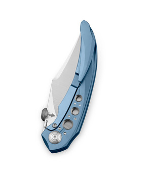 Bestech Razon Folding Knife Blue Titanium Handle Magnacut Satin/Flat Satin Finish BT2406A