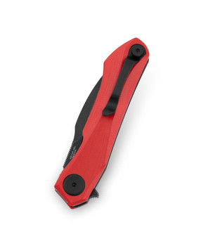 Bestech Ivy Folding Knife Red G10 Handle 14C28N Plain Edge Black Stonewash Finish BG59D