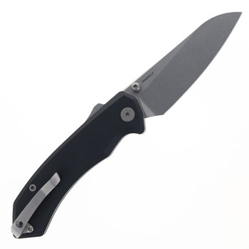 Tactile Knife Chupacabra Folding Knife Black Aluminum Handle Magnacut Plain Edge Tumbled Finish