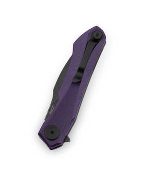 Bestech Ivy Folding Knife Light Purple G10 Handle 14C28N Plain Edge Black Stonewash Finish BG59G