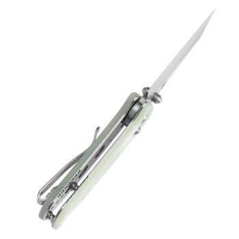 Discontinued Kansept Little Main Street Folding Knife Jade G10 Handle 154CM Plain Edge Stonewash Finish T2015V5