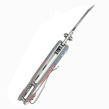 Kansept Little Main Street Folding Knife Jade G10/American Flag Handle 154CM Plain Edge Stonewash Finish T2015V6