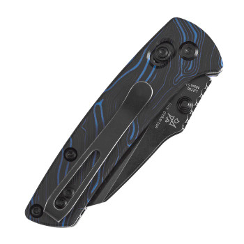 Kansept Little Main Street Folding Knife Blue/Black Gmascus G10 Handle 154CM Plain Edge Blackwash Finish T2015V9