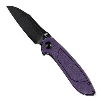 Tenable Prometheus Folding Knife Purple/Black G10 Handle 14C28N Drop Point Plain Edge Blackwash Finish T1040A4