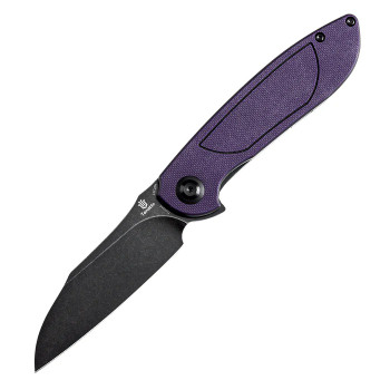 Tenable Prometheus Folding Knife Purple/Black G10 Handle 14C28N Drop Point Plain Edge Blackwash Finish T1040A4