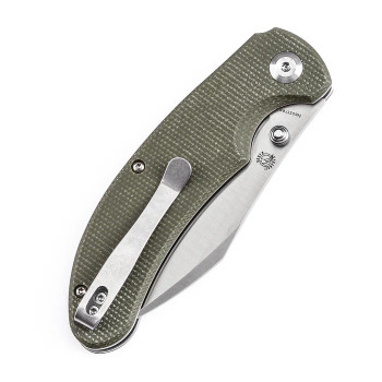 Tenable Nesstreet Folding Knife Green Micarta Handle 14C28N Drop Point Plain Edge Satin Finish T1039F4