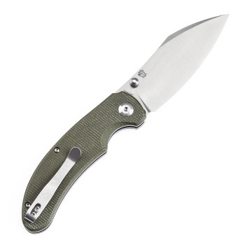 Tenable Nesstreet Folding Knife Green Micarta Handle 14C28N Drop Point Plain Edge Satin Finish T1039F4