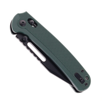 Ganzo Folding Knife Green G10 Handle D2 Plain Black Blade G768PT-GB
