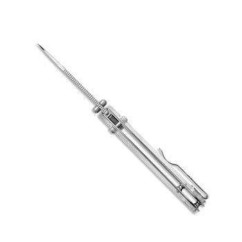 Kizer Drop Bear Folding Knife Transparent Acrylic Handle Nitro-V Drop Point Plain Edge Satin Finish V3619A1